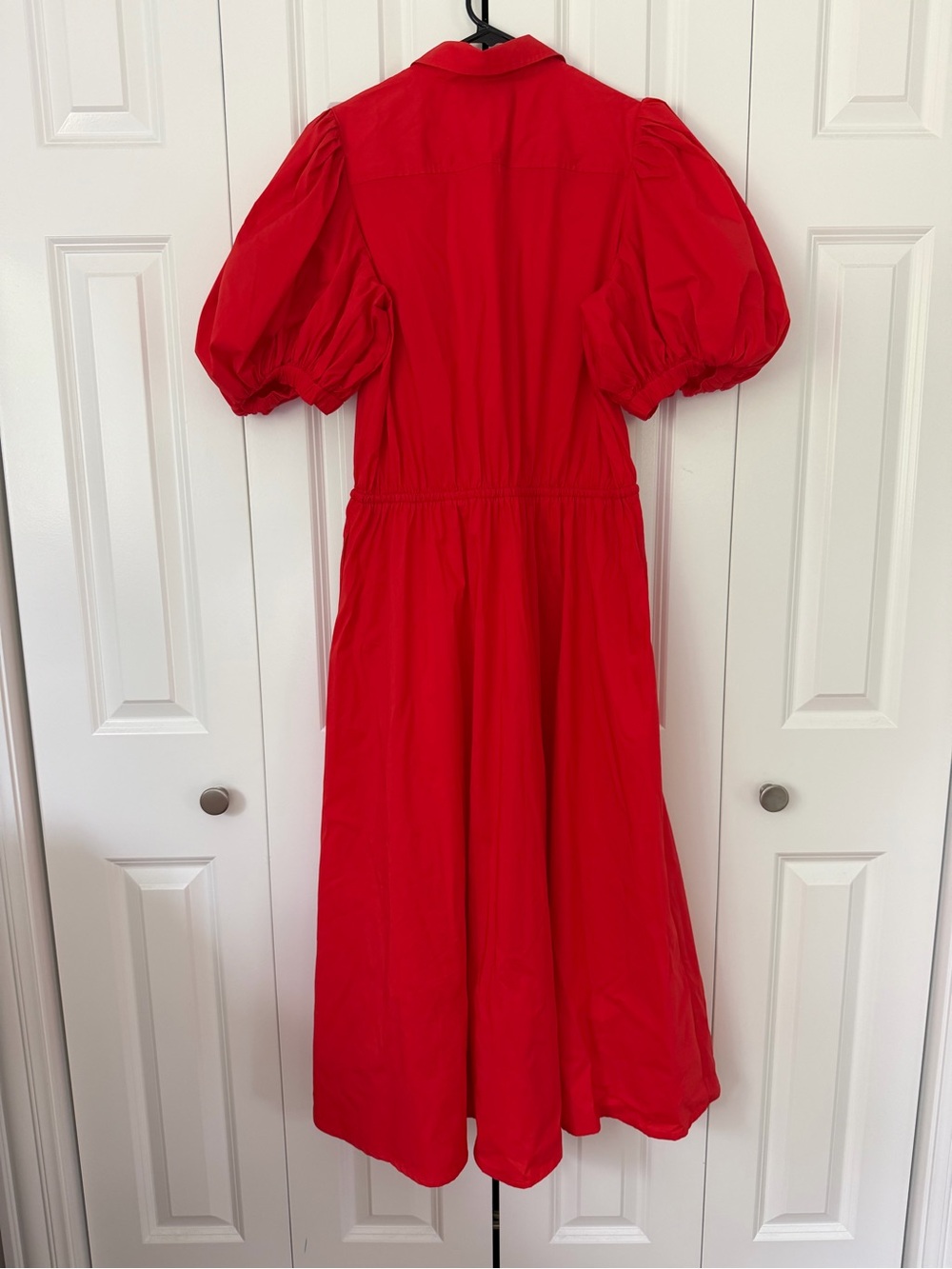 Lauren Ralph Lauren Cotton-Blend Puff-Sleeve Midi Dress - Picture 4 of 5